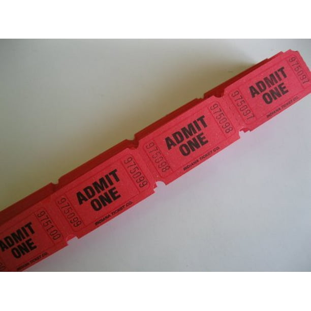 500 Blue Admit One Consecutively Numbered Raffle Tickets 